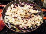 spiced red cabbage with apple and onion