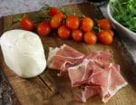 Burrata Ham and Datterini Tomatoes
