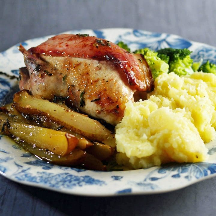 Roast Partridge with Thyme and Pear