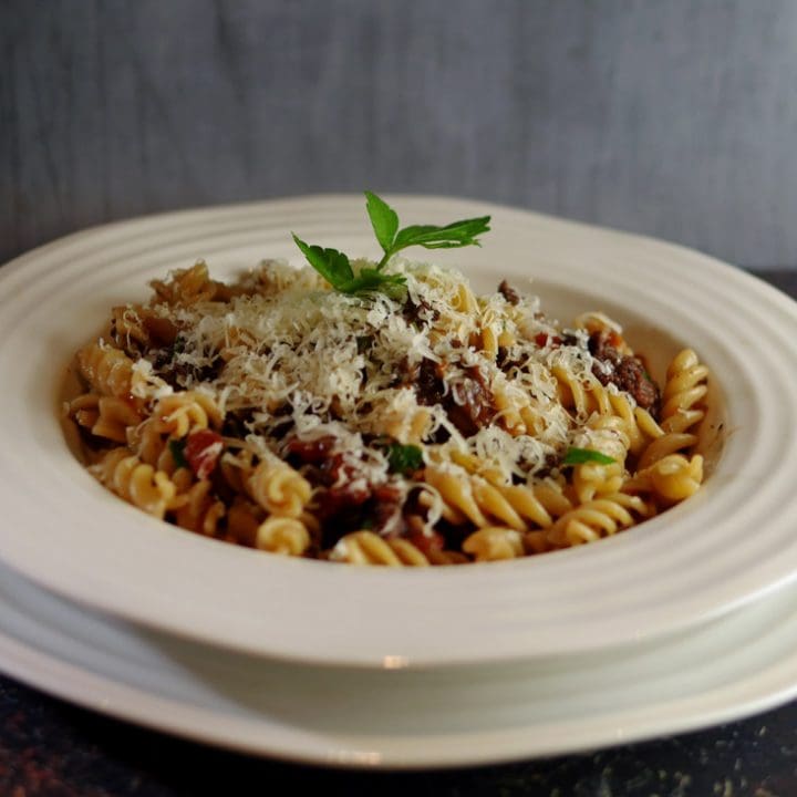 spicy venison sausage pasta