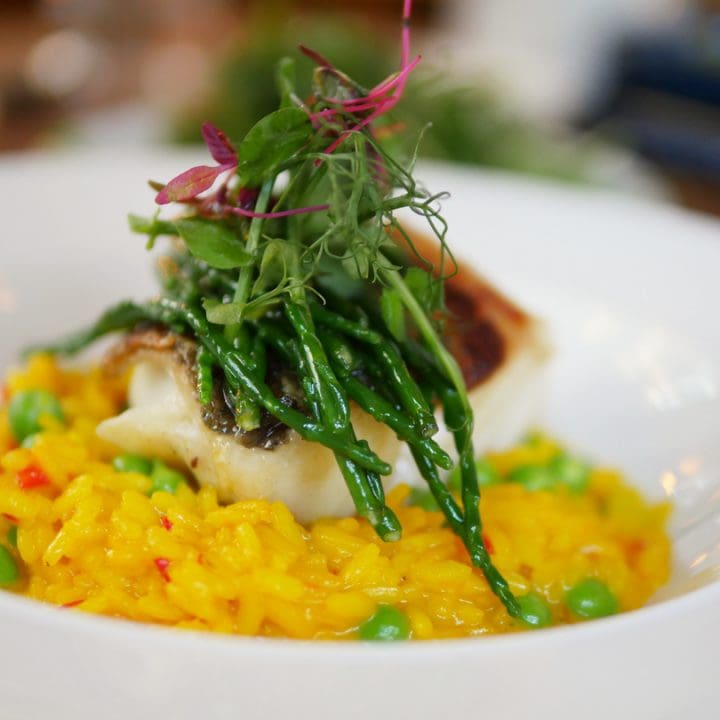 Cod with Saffron Risotto - Bernardis Marylebone
