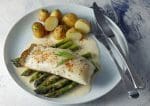 Halibut with asparagus and champagne
