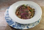 Lamb steak grilled with Lentils