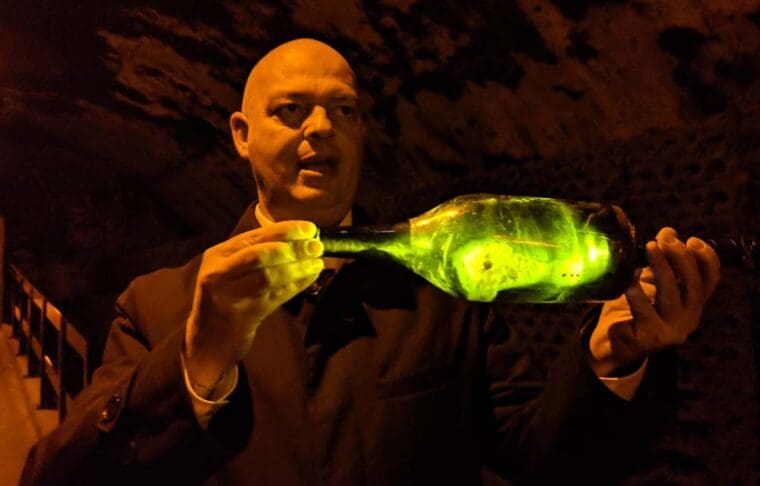 Removing the Lees from Champagne at Billecart Salmon