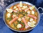 Seafood paella with fish from Amity
