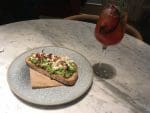 grapefruit spritz and pea avocado bread