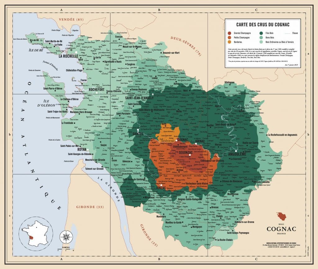 map of cognac cognac carte des crus