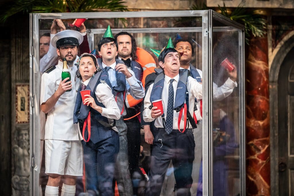 Ensemble in The Tempest at the Globe storm