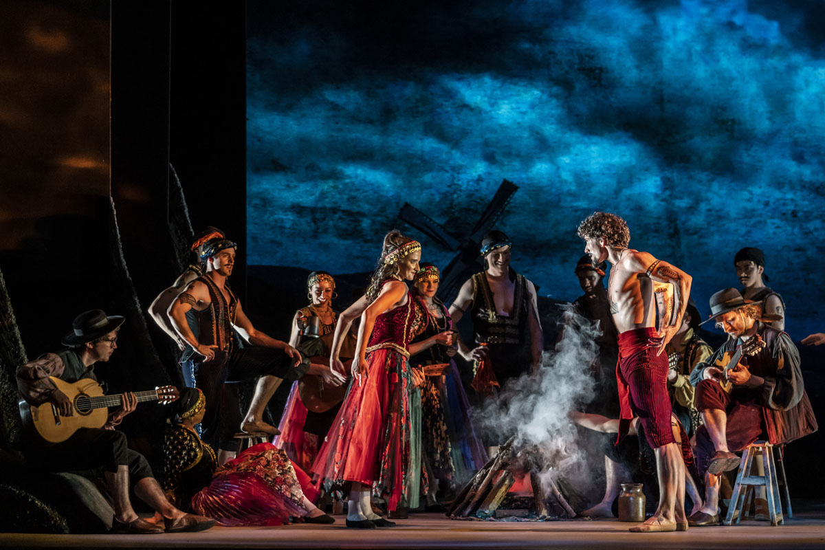 Don Quixote, , •Choreography - Carlos Acosta after Marius Petipa, Production - Carlos Acosta, Set and Costume designs - Tim Hatley, •Video design - Nina Dunn, Lighting - Peter Mumford, Birmingham Royal Ballet, Southampton, Mayflower Theatre,2022, Credit: Johan Persson/