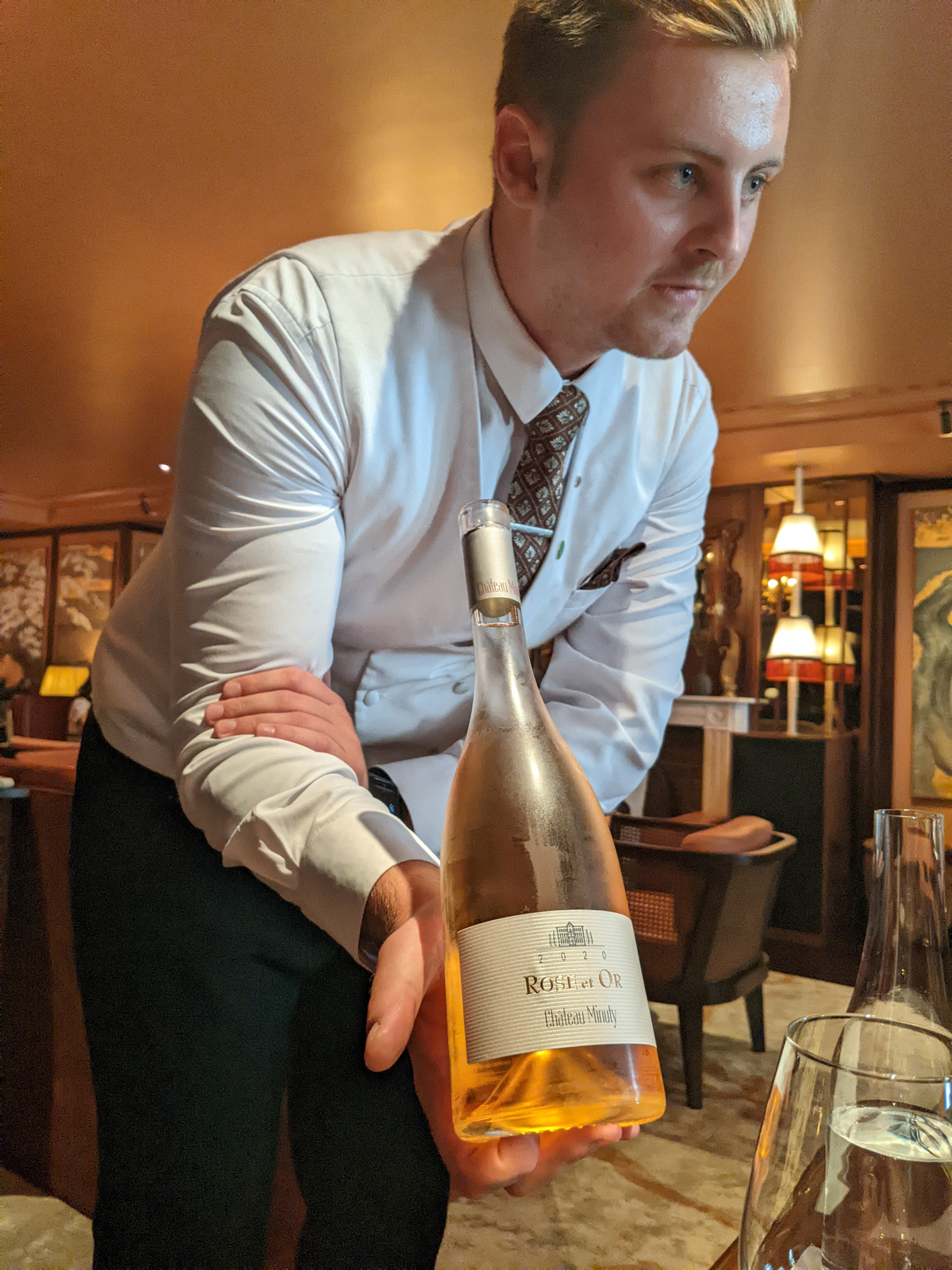Sommelier with Minuty Rose Wine
