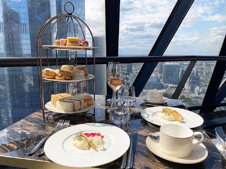 Searcys Afternoon Tea with Whispering Angel the Gherkin at t