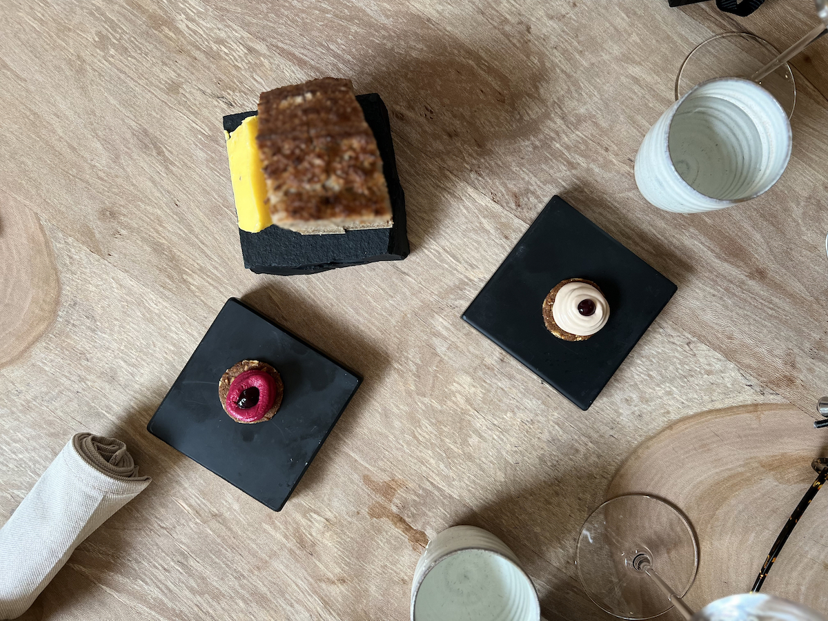St. Barts liver and beetroot hobnob