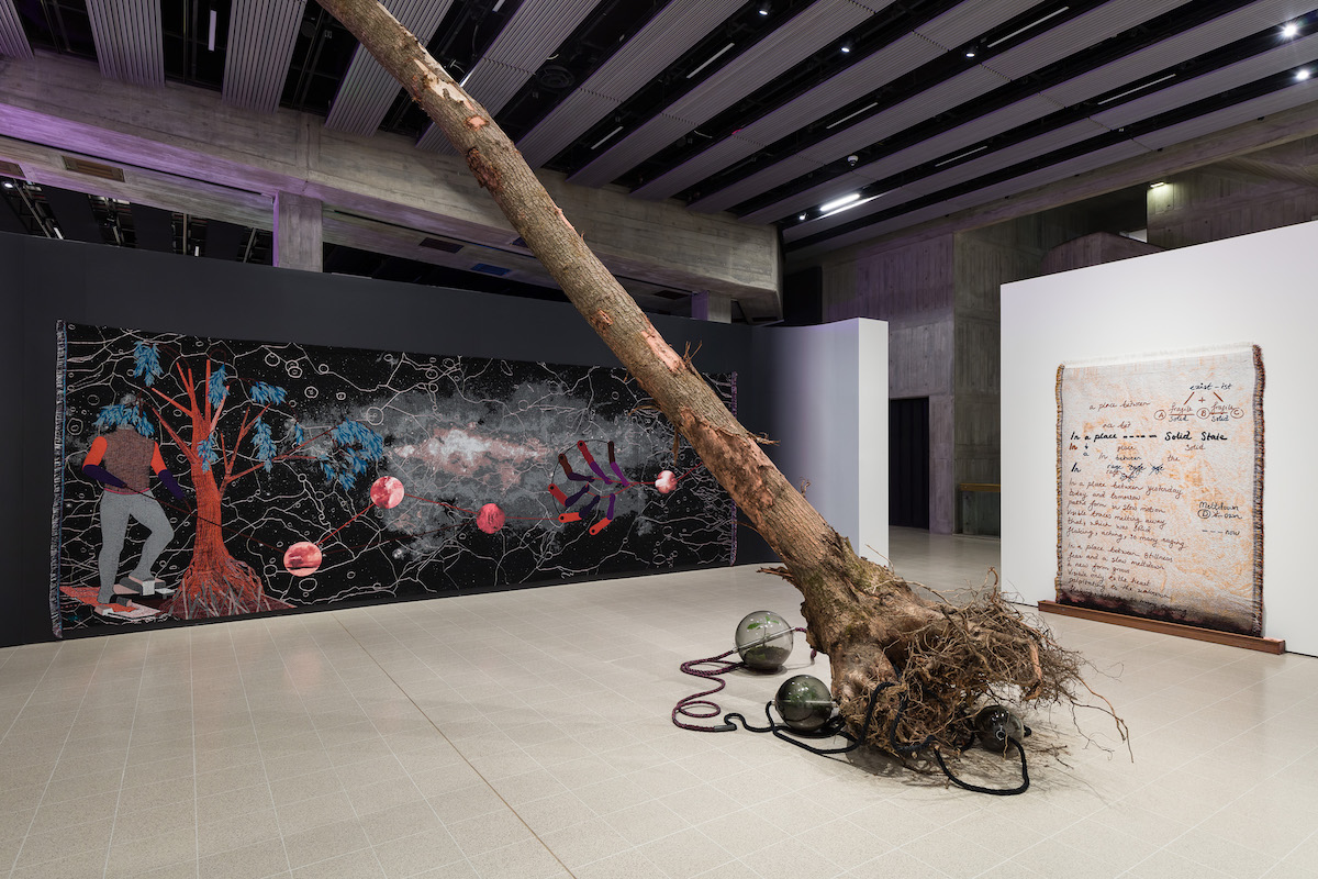 Installation view of Otobong Nkanga, Dear Earth: Art and Hope in a Time of Crisis. Photo: Mark Blower. Courtesy the Hayward Gallery.