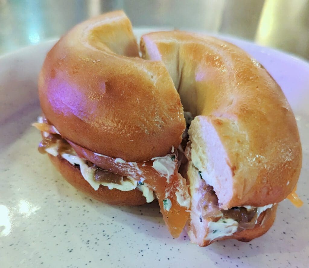 smoked Salmon Bagel - Balcony Bar at Heliot