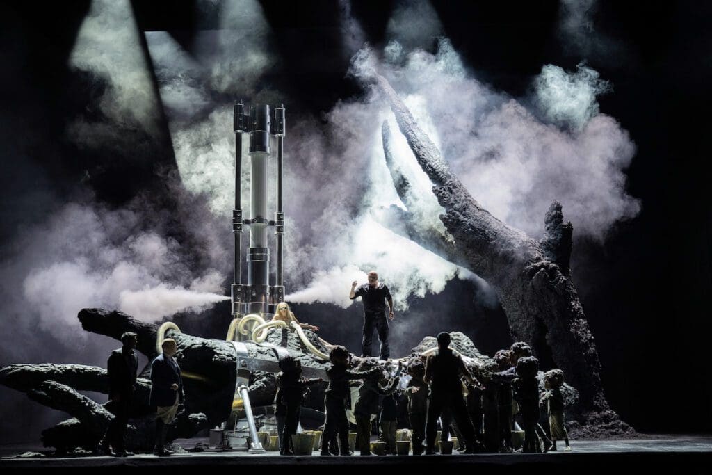 Royal Opera House/Richard Wagner/Das Rheingold/11.09.2023/Conductor:Antonio Pappano/Director:Barrie Kosky/Set Designer:Rufus Didwiszus/Costume Designer:Victoria Behr/Lighting Designer:Alessandro Carletti//Wotan:Christopher Maltman, Alberich:Christopher Purves, Loge:Sean Panikkar, Fricka:Marina Prudenskaya, Freia:Kiandra Howarth, Voice of Erda:Wiebke Lehmkuhl, Donner:Kostas Smoriginas, Froh:Rodrick Dixon, Mime: Brenton Ryan, Fasolt:Insung Sim, Fafner:Soloman Howard, Woglinde:Katharina Konradi, Wellgunde:Niamh O'Sullivan, Flosshilde:Marvic Monreal, Erda:Rose Knox-Peebles// Orchestra of the Royal Opera House