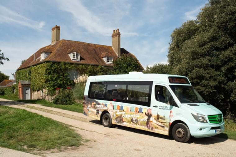 Sussex Art Shuttle in front of Charleston in Lewes. Credit Thomas Broadhead.