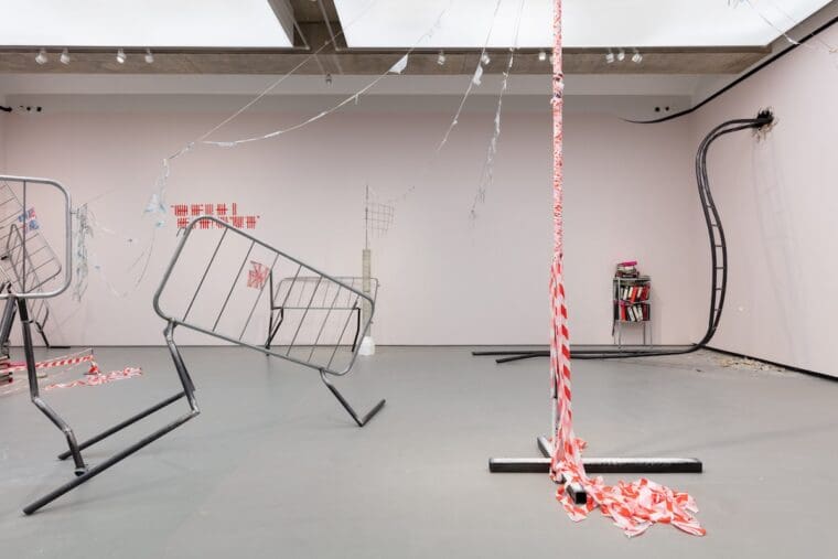 Installation shot of Jesse Darling's sculptures. Turner Prize 2023, Towner Eastbourne. Photo Angus Mill