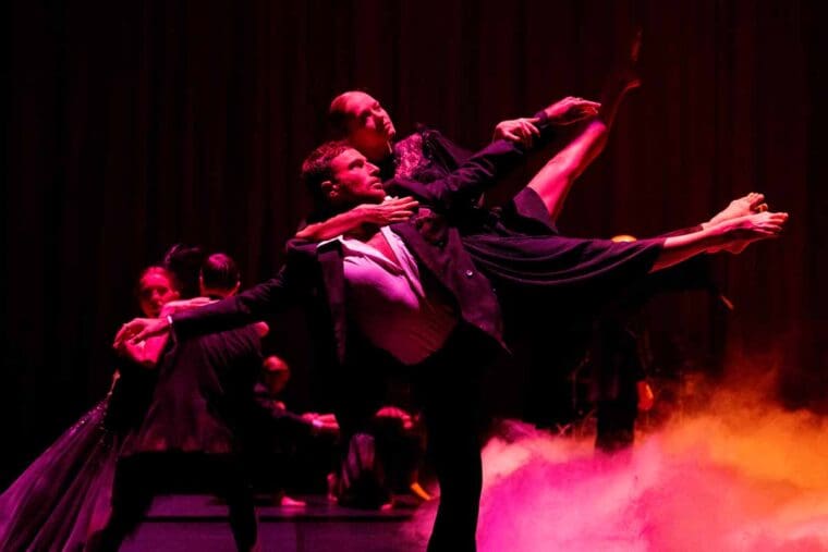 Rambert dancers Joseph Kudra and Adél Bálint in Ben Duke's Death Trap (Cerberus) 2 photography by Camilla Greenwell