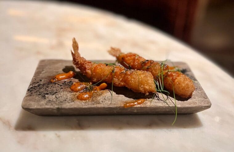 Arros panko prawns