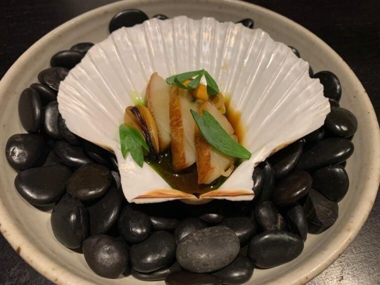 etch scallops and mussels