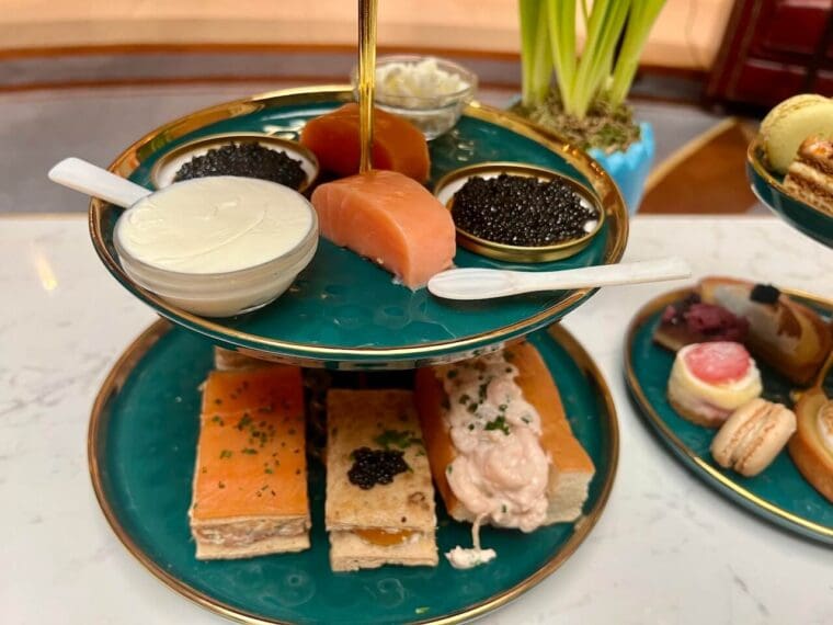 Caviar House & Prunier Afternoon Tea salmon & caviar