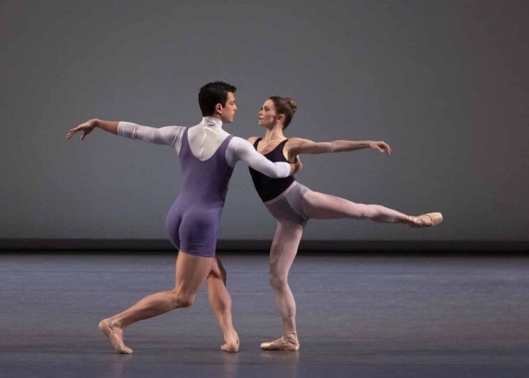 Megan Fairchild and Gilbert Bolden in Rotunda, choreography by Justin Peck, New York City Ballet, David H. Koch Theater, Lincoln Center. Thursday, February 1, 2024, 7:30pm. Credit Photo: Erin Baiano