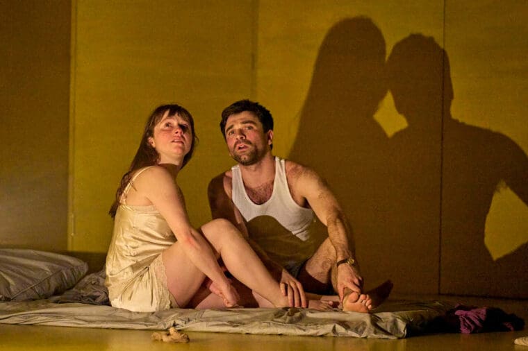 Rosie Sheehy (Young Woman) and Pierro Niel-Mee (Young Man) in Machinal at The Old Vic — credit Manuel Harlan