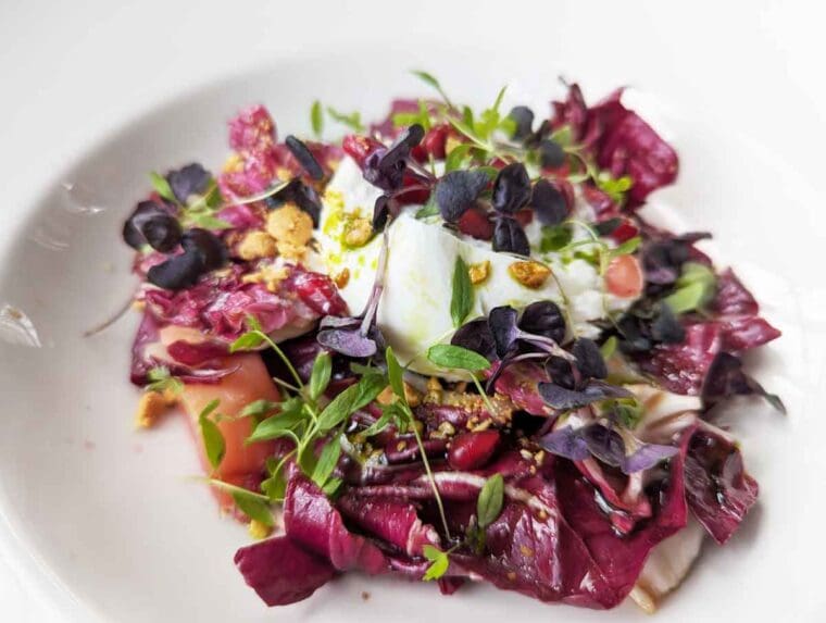 Burrata with Heritage Beetroot Salad and Hazelnuts