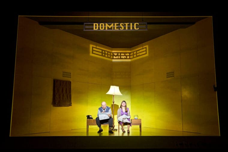 Tim Frances (Husband) and Rosie Sheehy (Young Woman) in Machinal at The Old Vic — credit Manuel Harlan