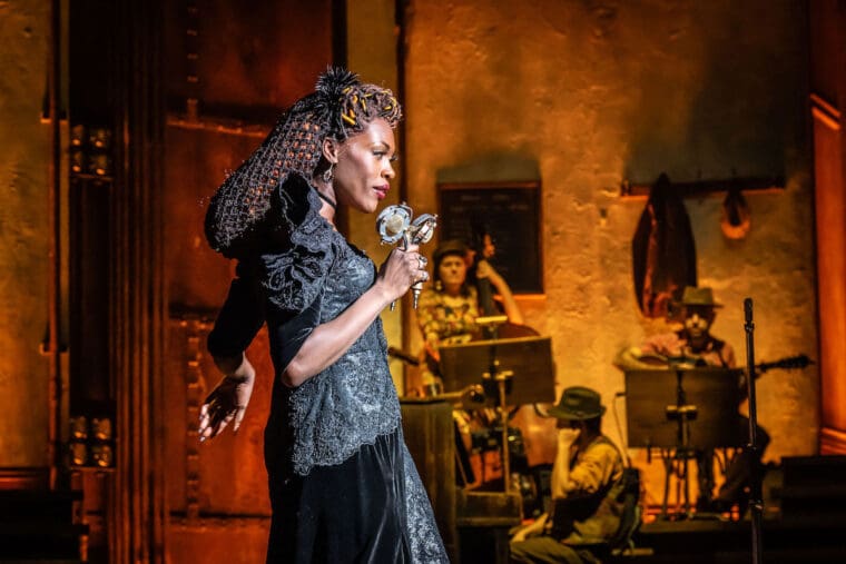 18. HADESTOWN Lyric Theatre, London. Gloria Onitiri. Photo credit Marc Brenner