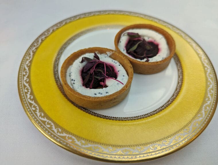 Amuse Bouche Goats Cheese and Beetroot