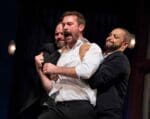 Liam Tobin, Barry Sloane and Aron Julius in Boys from the Blackstuff at the National Theatre (c) Alastair Muir