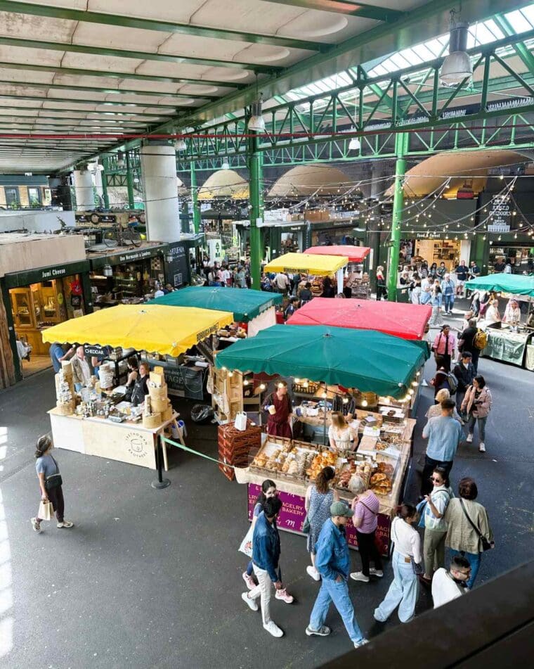 OMA restaurant London view from terrace over Borough Market