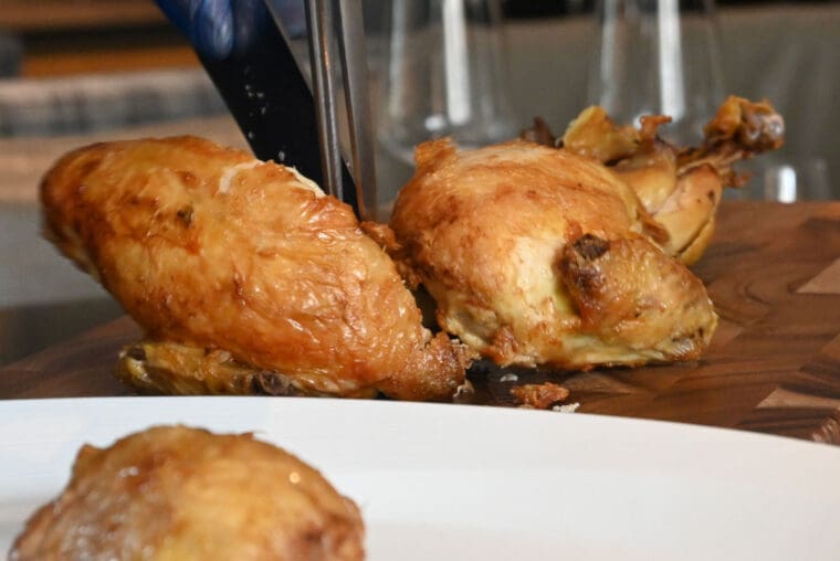 Carving Roast Chicken at the Londoner
