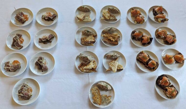 Canapes at Mas du Neuf