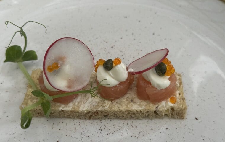 Tartine of smoked salmon the Dilly afternoon tea