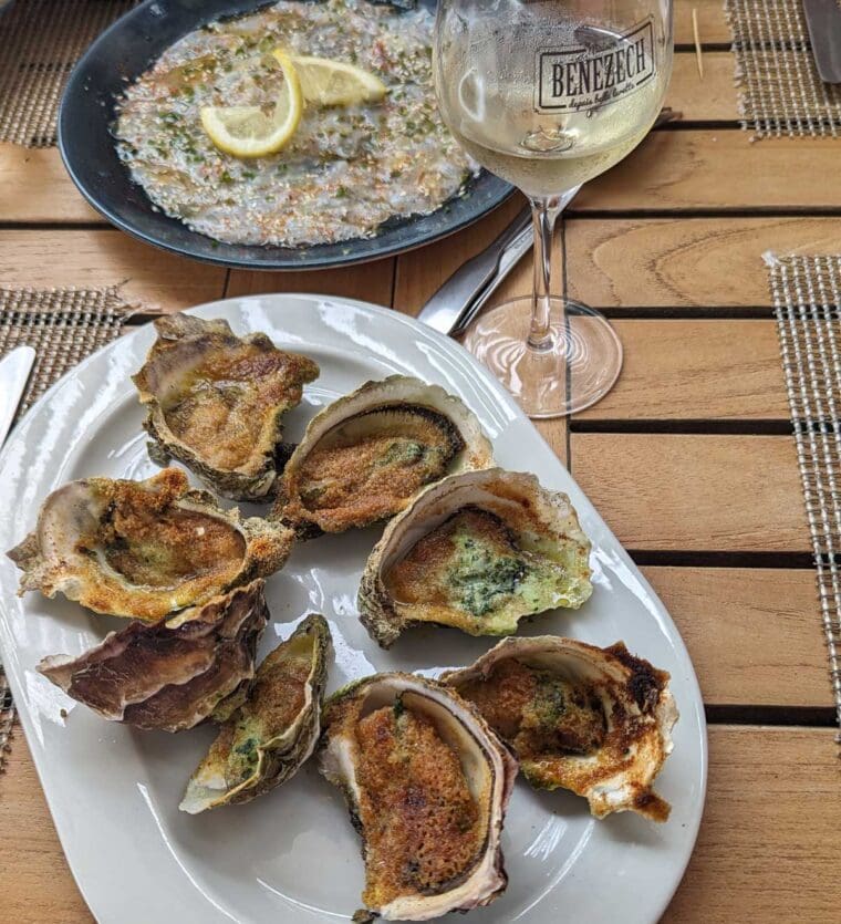 Grilled Oysters with Picpoul