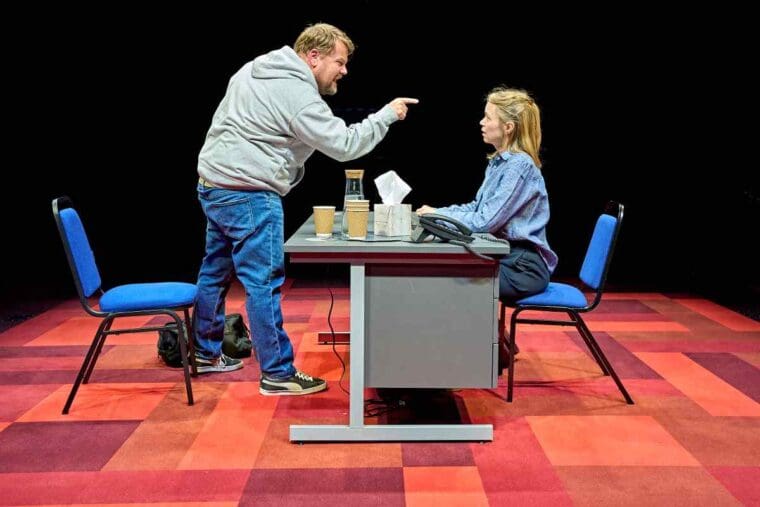 James Corden and Anna Maxwell Martin in The Constituent at The Old Vic – credit Manuel Harlan (5)