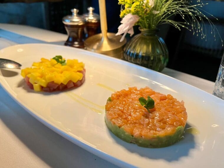 Paper Moon at The OWO - salmon & tuna tartare