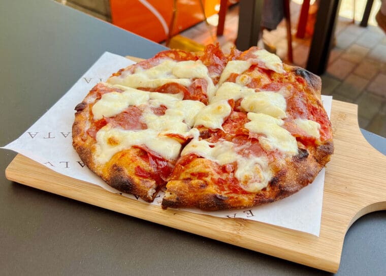 Pizza diavola at Eataly