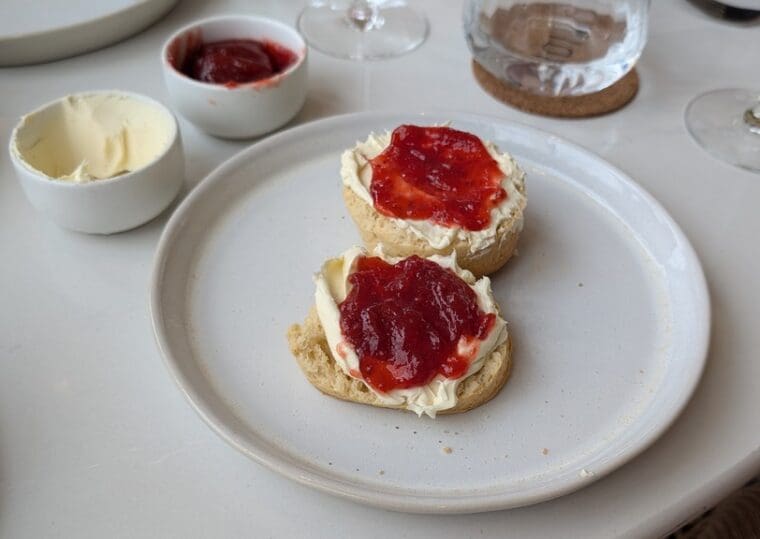 Scones with cream and jam