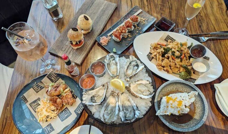 Selection of bar food at STK London