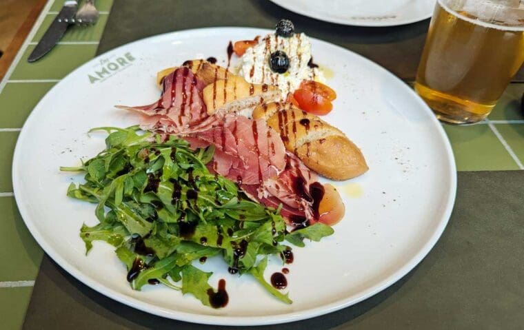 Dez Amore Parma ham and burrata