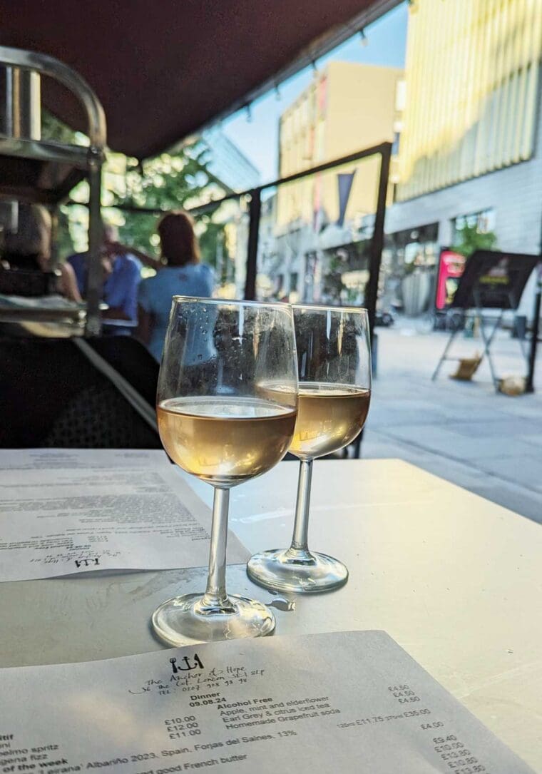Rose wine at the Anchor and Hope