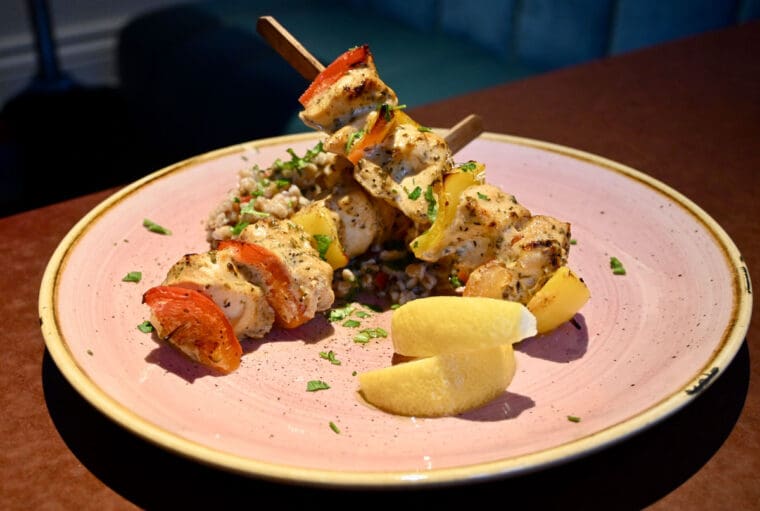 Marinated Chicken Skewers at the Laslett