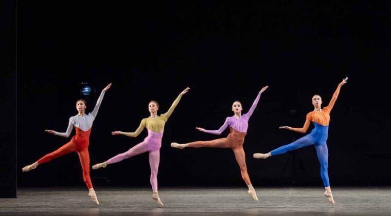 A scene from The Weathering by Kyle Abraham, Or Forevermore by Pam Tanowitz, Dusk by Joseph Toonga and The Statement by Crystal Pite from Encounters: Four Contemporary Ballet by The Royal Ballet @ The Royal Ballet and Opera House. (Opening 22-10-24) ©Tristram Kenton 10-24 (3 Raveley Street, LONDON NW5 2HX TEL 0207 267 5550 Mob 07973 617 355)email: tristram@tristramkenton.com