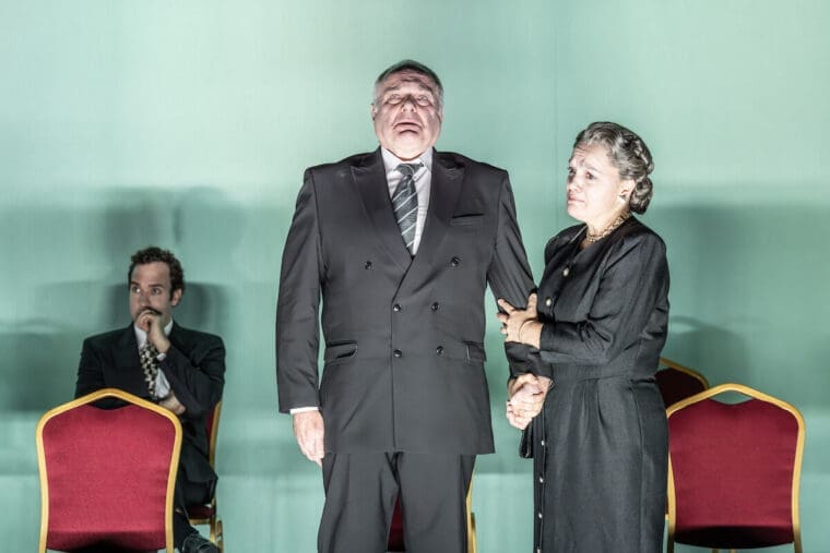 Eddie Wade (Bill), Rebecca Afonwy-Jones (Susie) in A Quiet Place, The Royal Opera &copy;2024 Marc Brenner