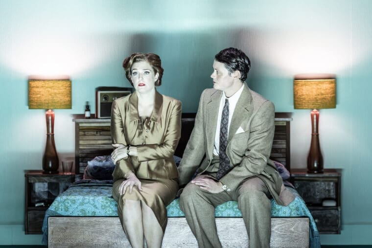 Wallis Giunta (Dinah), Henry Neill (Sam) in Trouble in Tahiti, The Royal Opera &copy;2024 Marc Brenner (1)