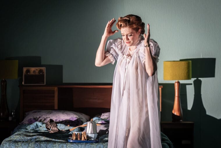 Wallis Giunta (Dinah) in Trouble in Tahiti, The Royal Opera &copy;2024 Marc Brenner