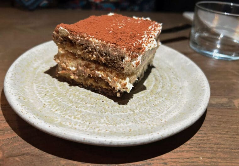 White chocolate tiramisu at Mildreds